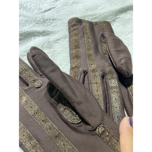 Vintage Brown Leather & Wool Lined Gloves For Men - Picture 4 of 4